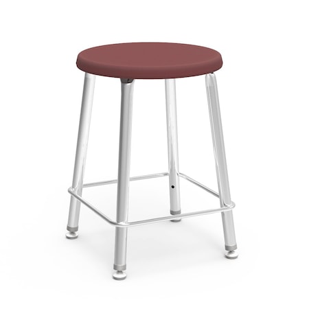 Virco 120 Series 18" Stool, 5th Grade - Adult with Nylon Glides - Wine Seat 12018